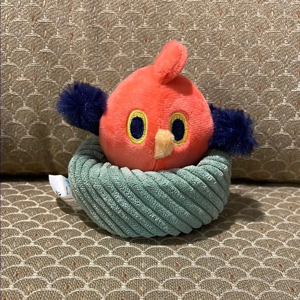 2 part dog toy from barkbox - orange bird and nest included